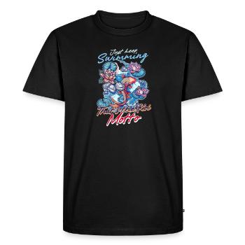 Koi Fish Just Keep Swimming, That's the Koi Motto - Men's Premium Organic T-Shirt - black - Front - Nico (187cm)