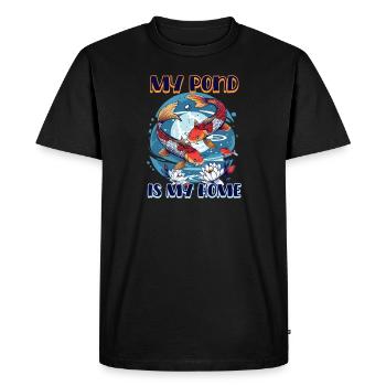 Koi Fish My Pond is My Home - Men's Premium Organic T-Shirt - black - Front - Nico (187cm)