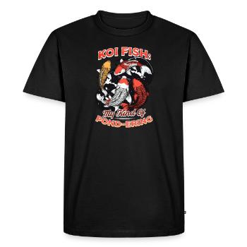 Koi Fish Koi Fish: My Kind of Pond-ering - Men's Premium Organic T-Shirt - black - Front - Nico (187cm)