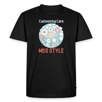 Infirmière MDS Cultiver les soins, style MDS - T-shirt Premium bio Homme - noir - Devant - Nico (187cm)