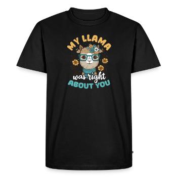 Lama alpaga Mon lama avait raison à propos de toi - T-shirt Premium bio Homme - noir - Devant - Nico (187cm)