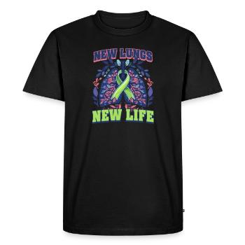 Greffe de poumons Nouveaux poumons, nouvelle vie - T-shirt Premium bio Homme - noir - Devant - Nico (187cm)