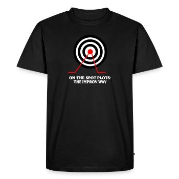 Intrigues sur place du théâtre d’improvisation : la voie de l’improvisation - T-shirt Premium bio Homme - noir - Devant - Nico (187cm)