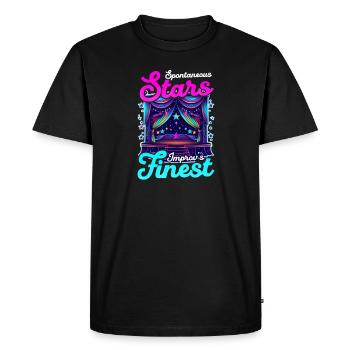 Improvisation Theatre Étoiles spontanées : le meilleur de l’improvisation - T-shirt Premium bio Homme - noir - Devant - Nico (187cm)