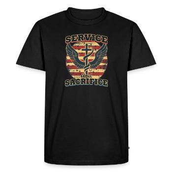 Service et sacrifice d’infirmière VA - T-shirt Premium bio Homme - noir - Devant - Nico (187cm)