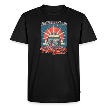 Une infirmière VA dédiée aux vétérans - T-shirt Premium bio Homme - noir - Devant - Nico (187cm)