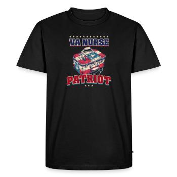Infirmière VA Infirmière VA - Patriot - T-shirt Premium bio Homme - noir - Devant - Nico (187cm)