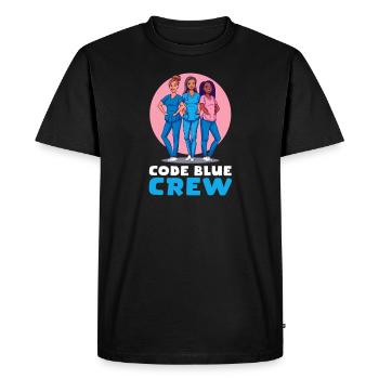 Infirmière de l’urgence Code Blue Crew - T-shirt Premium bio Homme - noir - Devant - Nico (187cm)