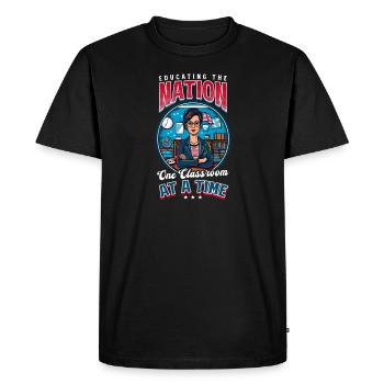 Patriotic Teacher Educating Nation Classroom A Tim - Men's Premium Organic T-Shirt - black - Front - Nico (187cm)