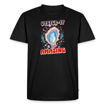 Huître Oyster-ly Amazing - T-shirt Premium bio Homme - noir - Devant - Nico (187cm)
