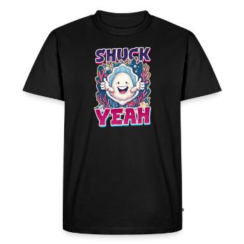 Oyster Shuck Yeah! - Men's Premium Organic T-Shirt - black - Front - Nico (187cm)
