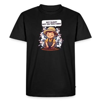 Le producteur laitier a dormi ? Pas dans cette ferme ! - T-shirt Premium bio Homme - noir - Devant - Nico (187cm)