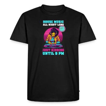 EDM Rave Mom House Music jusqu’à 21 h - T-shirt Premium bio Homme - noir - Devant - Nico (187cm)