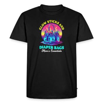 EDM Rave Maman Sticks & Sacs à Couches - T-shirt Premium bio Homme - noir - Devant - Nico (187cm)