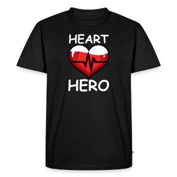 CHD Awareness Heart Hero - Men's Premium Organic T-Shirt - black - Front - Nico (187cm)