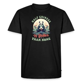 Chinois à moitié chinois mieux que rien - T-shirt Premium bio Homme - noir - Devant - Nico (187cm)
