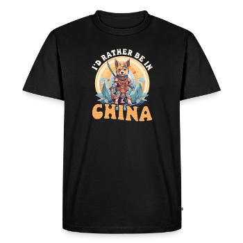 Les Chinois préfèrent être en Chine - T-shirt Premium bio Homme - noir - Devant - Nico (187cm)