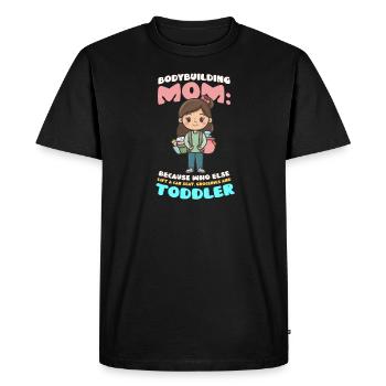 Voiture de levage de maman de musculation, épicerie, tout-petit - T-shirt Premium bio Homme - noir - Devant - Nico (187cm)