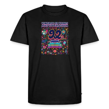 92ème Anniversaire Vintage 92 ans - Vieilli à Perfectio - T-shirt Premium bio Homme - noir - Devant - Nico (187cm)