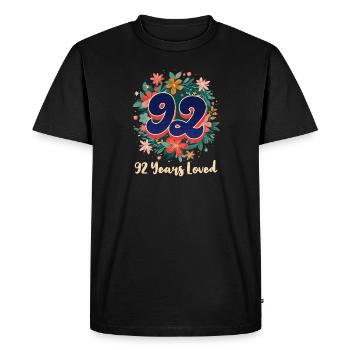 92e anniversaire 92 ans d’amour - T-shirt Premium bio Homme - noir - Devant - Nico (187cm)
