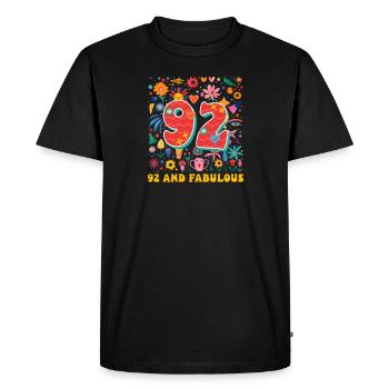 92e anniversaire 92 et fabuleux - T-shirt Premium bio Homme - noir - Devant - Nico (187cm)