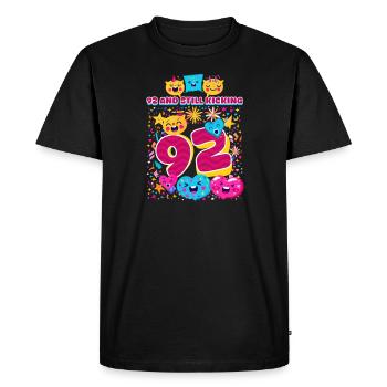 92e anniversaire 92 ans et toujours en plein essor - T-shirt Premium bio Homme - noir - Devant - Nico (187cm)
