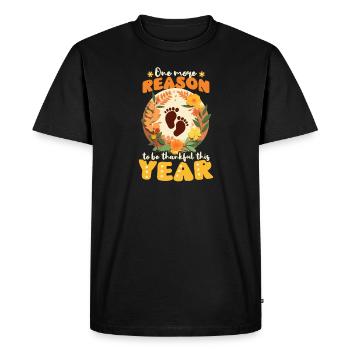 Pregnancy Announcement One More Reason Be Thankful - Men's Premium Organic T-Shirt - black - Front - Nico (187cm)