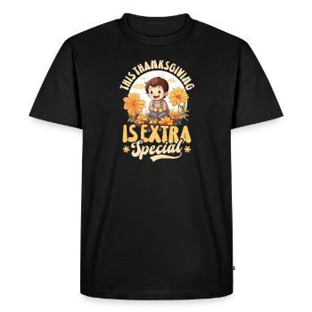 Pregnancy Announcement Thanksgiving Is Special - Men's Premium Organic T-Shirt - black - Front - Nico (187cm)