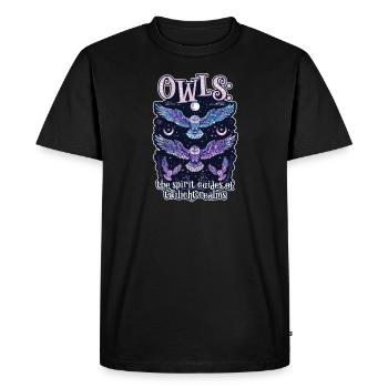 Hibou spirituel Les guides spirituels - T-shirt Premium bio Homme - noir - Devant - Nico (187cm)