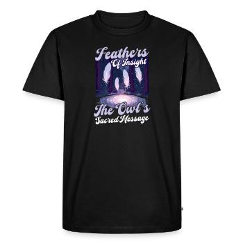 Le message sacré de la chouette spirituelle - T-shirt Premium bio Homme - noir - Devant - Nico (187cm)