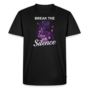 La violence conjugale brise le silence - T-shirt Premium bio Homme - noir - Devant - Nico (187cm)