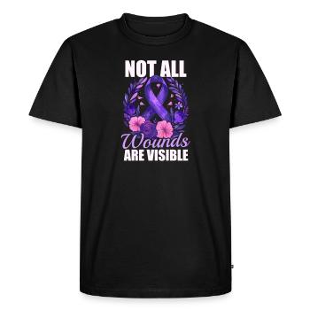 Violence domestique : toutes les blessures ne sont pas visibles - T-shirt Premium bio Homme - noir - Devant - Nico (187cm)