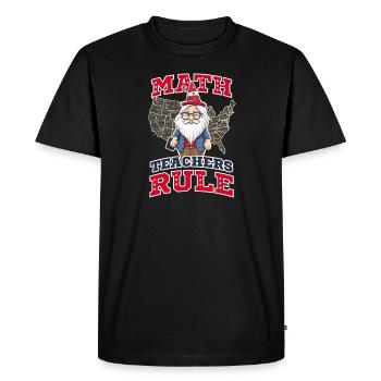4th Of July Math Teacher Gnome Teacher Rule - Men's Premium Organic T-Shirt - black - Front - Nico (187cm)