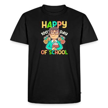 100 Days Of School Teacher Happy 100 Days Of Schoo - Men's Premium Organic T-Shirt - black - Front - Nico (187cm)