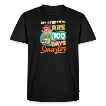 100 Days Of School Teacher Students 100 Days Smart - Men's Premium Organic T-Shirt - black - Front - Nico (187cm)