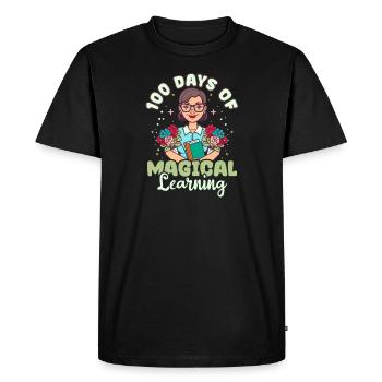 100 Days Of School Teacher 100 Days Magical Learni - Men's Premium Organic T-Shirt - black - Front - Nico (187cm)
