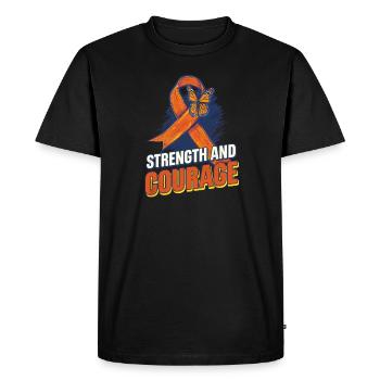 MS Awareness Strength And Courage - Men's Premium Organic T-Shirt - black - Front - Nico (187cm)