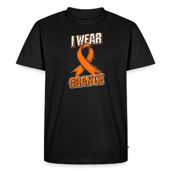 MS Awareness I Wear Orange - Men's Premium Organic T-Shirt - black - Front - Nico (187cm)