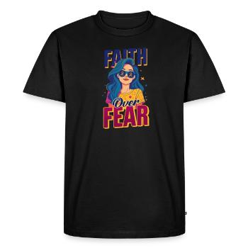 MS Awareness Faith Over Fear - Men's Premium Organic T-Shirt - black - Front - Nico (187cm)