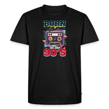 90s R&B Born In The 90'S - Men's Premium Organic T-Shirt - black - Front - Nico (187cm)