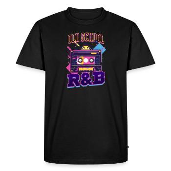 90s R&B Old School R&B - Men's Premium Organic T-Shirt - black - Front - Nico (187cm)