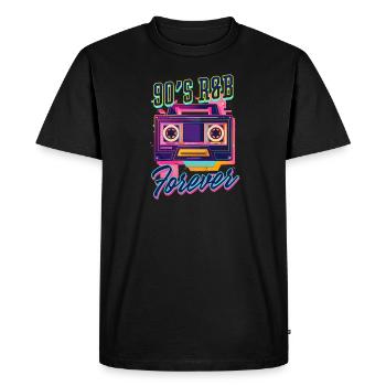 90s R&B 90'S R&B Forever - Men's Premium Organic T-Shirt - black - Front - Nico (187cm)
