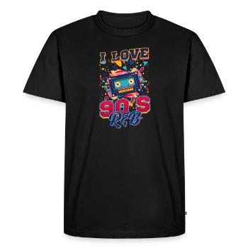 90s R&B I Love 90'S R&B - Men's Premium Organic T-Shirt - black - Front - Nico (187cm)