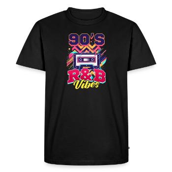 90s R&B 90'S R&B Vibes - Men's Premium Organic T-Shirt - black - Front - Nico (187cm)
