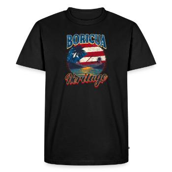 Porto Rico Boricua Patrimoine - T-shirt Premium bio Homme - noir - Devant - Nico (187cm)
