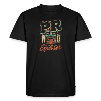 Puerto Rico PR Explorer - Men's Premium Organic T-Shirt - black - Front - Nico (187cm)