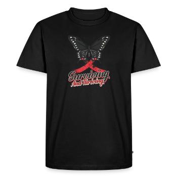 Brain Aneurysm Survivor Surviving And Thriving - Men's Premium Organic T-Shirt - black - Front - Nico (187cm)