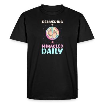 L&D Nurse Delivering Miracles Daily - Men's Premium Organic T-Shirt - black - Front - Nico (187cm)