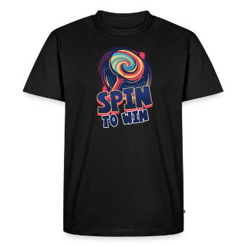 Ping Pong Spin To Win - Men's Premium Organic T-Shirt - black - Front - Nico (187cm)