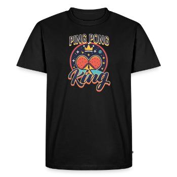 Ping Pong Ping Pong King - Men's Premium Organic T-Shirt - black - Front - Nico (187cm)